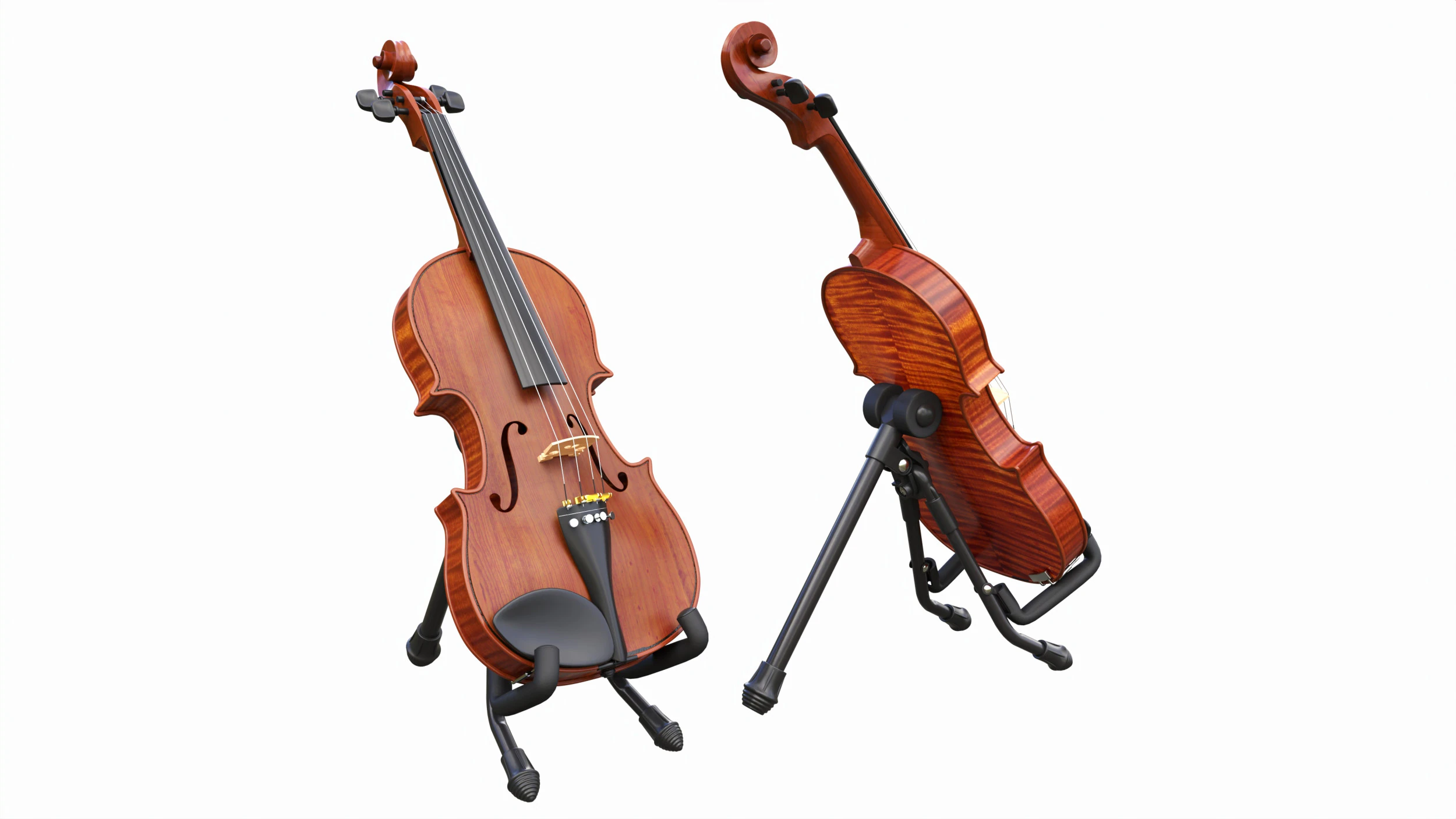 Violin on a modern stand 3D Model .c4d .max .obj .3ds .fbx .stl .blend