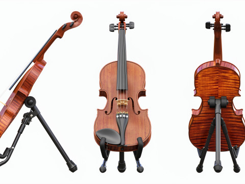 Violin on a modern stand 3D 모델