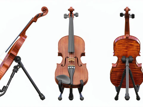 Violin on a modern stand 3D Model