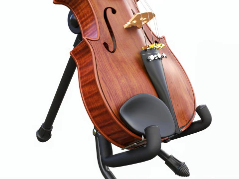 Violin on a modern stand 3D Model