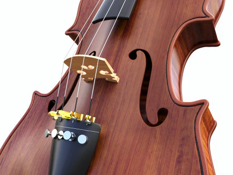 Violin on a modern stand 3D Model