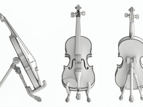 Violin on a modern stand 3D 모델