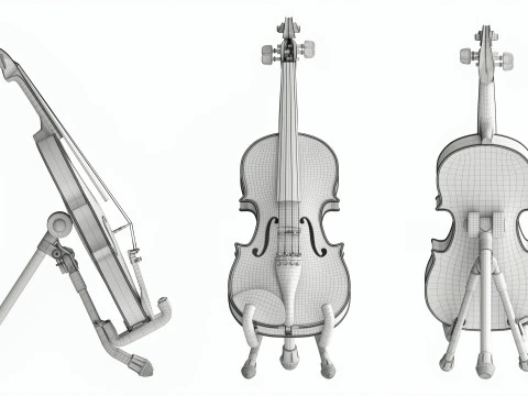 Violin on a modern stand 3D Model