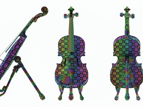 Violin on a modern stand 3D 모델