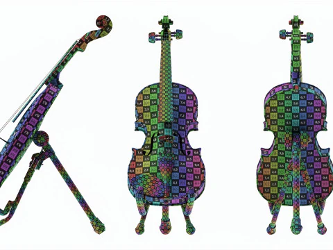 Violin on a modern stand 3D Model