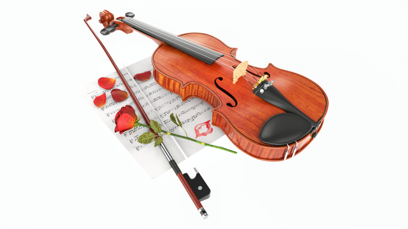 Violin romantic composition Modelo 3D .c4d .max .obj .3ds .fbx .stl .blend 