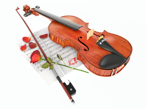 Violin romantic composition 3D-Modell