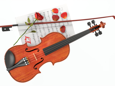 Violin romantic composition Modelo 3D