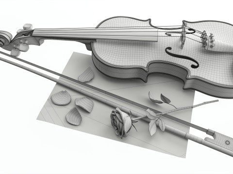 Violin romantic composition Modelo 3D
