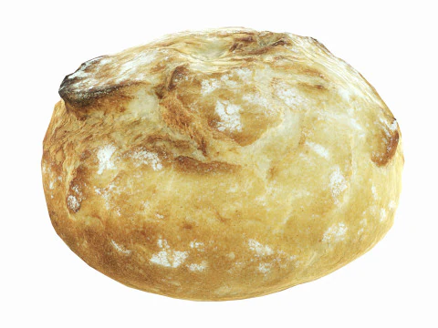 Fr&uuml;hst&uuml;cksbrot rund 3D Modell