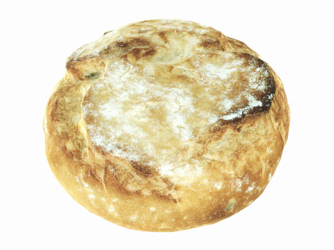 Fr&uuml;hst&uuml;cksbrot rund 3D Modell