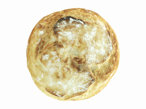 Fr&uuml;hst&uuml;cksbrot rund 3D Modell