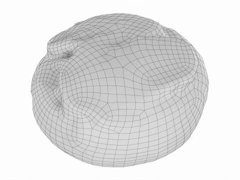 Fr&uuml;hst&uuml;cksbrot rund 3D Modell