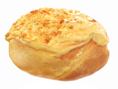 Roll with caramel and nuts Model 3D