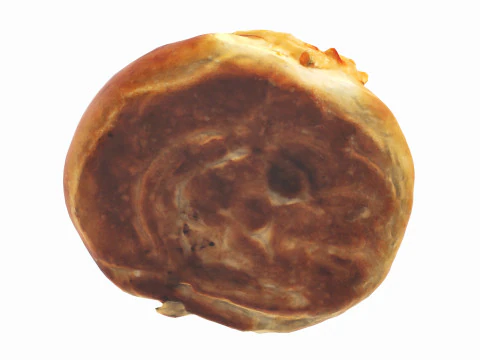 Roll with caramel and nuts 3D Model