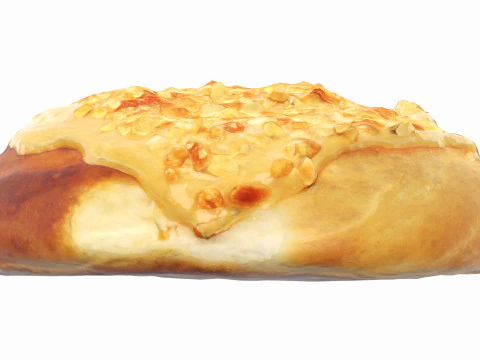 Roll with caramel and nuts 3D Model