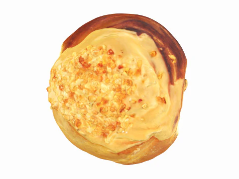 Roll with caramel and nuts 3D Model