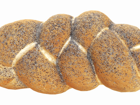 White bread with poppy seeds 3D Model