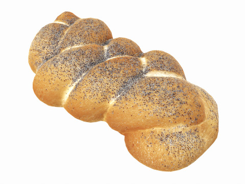 White bread with poppy seeds 3D Model