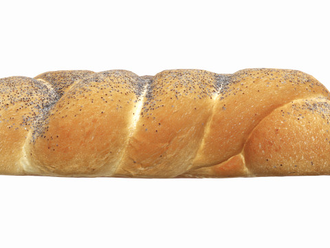 White bread with poppy seeds 3D Model