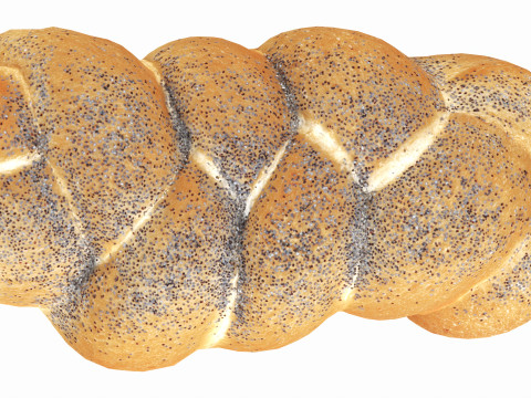 White bread with poppy seeds 3D Model