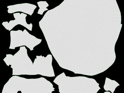 くるみ半分 3Dモデル