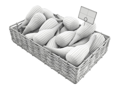 Parsnip in tray with price tag 3Dモデル