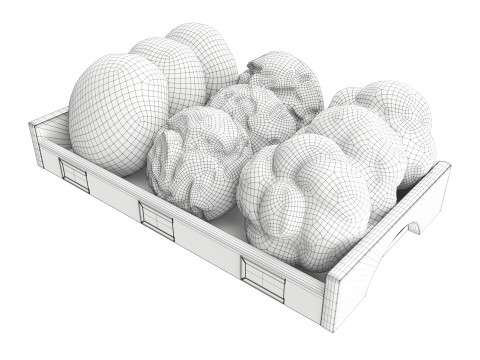 Round bread selection on tray 3Dモデル