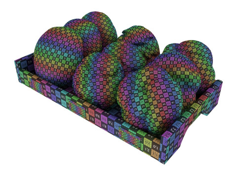 Round bread selection on tray 3Dモデル