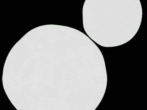 トレイ上の丸いパンの選択 3Dモデル