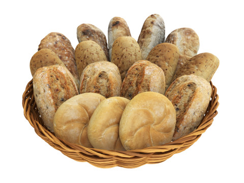 Smallbread selection in basket 3D Model