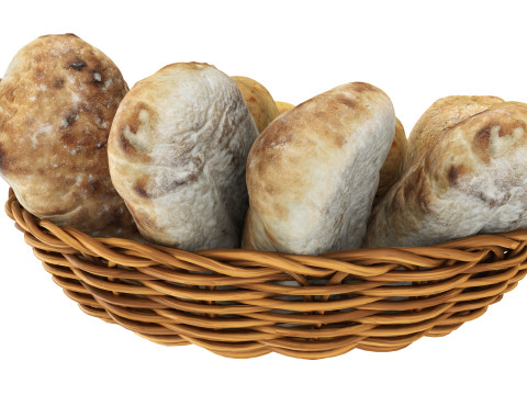 Smallbread selection in basket 3D Model