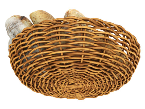 Smallbread selection in basket 3D Model