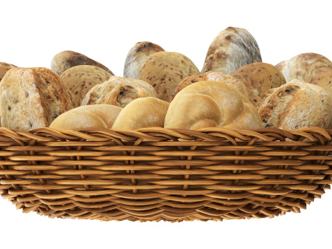 Smallbread selection in basket 3D Model