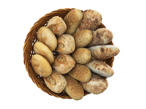 Smallbread selection in basket 3D Model