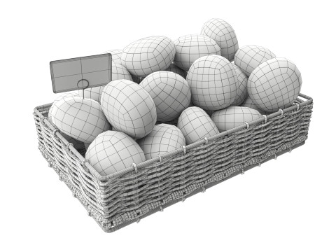 Turnip in tray with price tag 3D Model