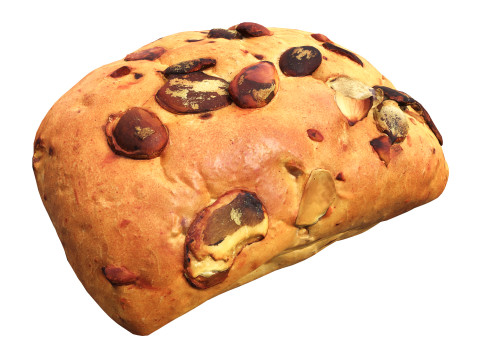 Breakfast bun with sunflower seeds Modelo 3D