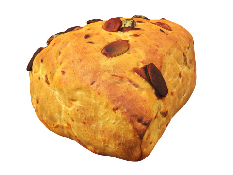 Breakfast bun with sunflower seeds 3Dモデル