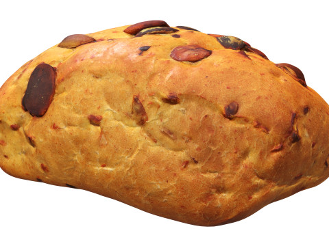Breakfast bun with sunflower seeds 3Dモデル