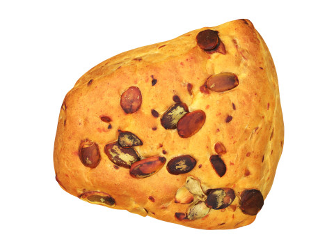 Breakfast bun with sunflower seeds 3Dモデル