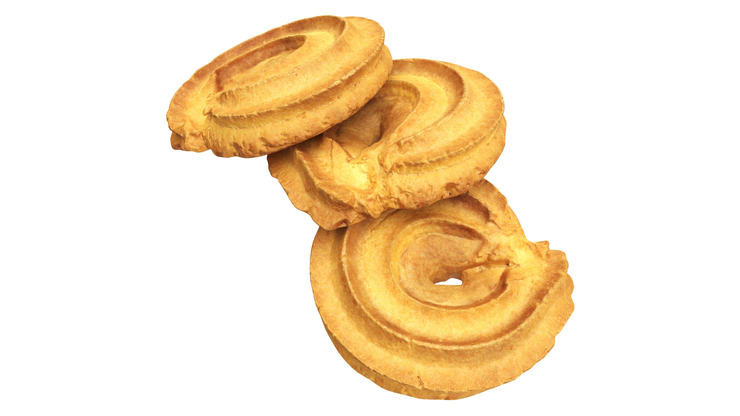 Butter cookie 3D Model .c4d .max .obj .3ds .fbx .stl .blend 