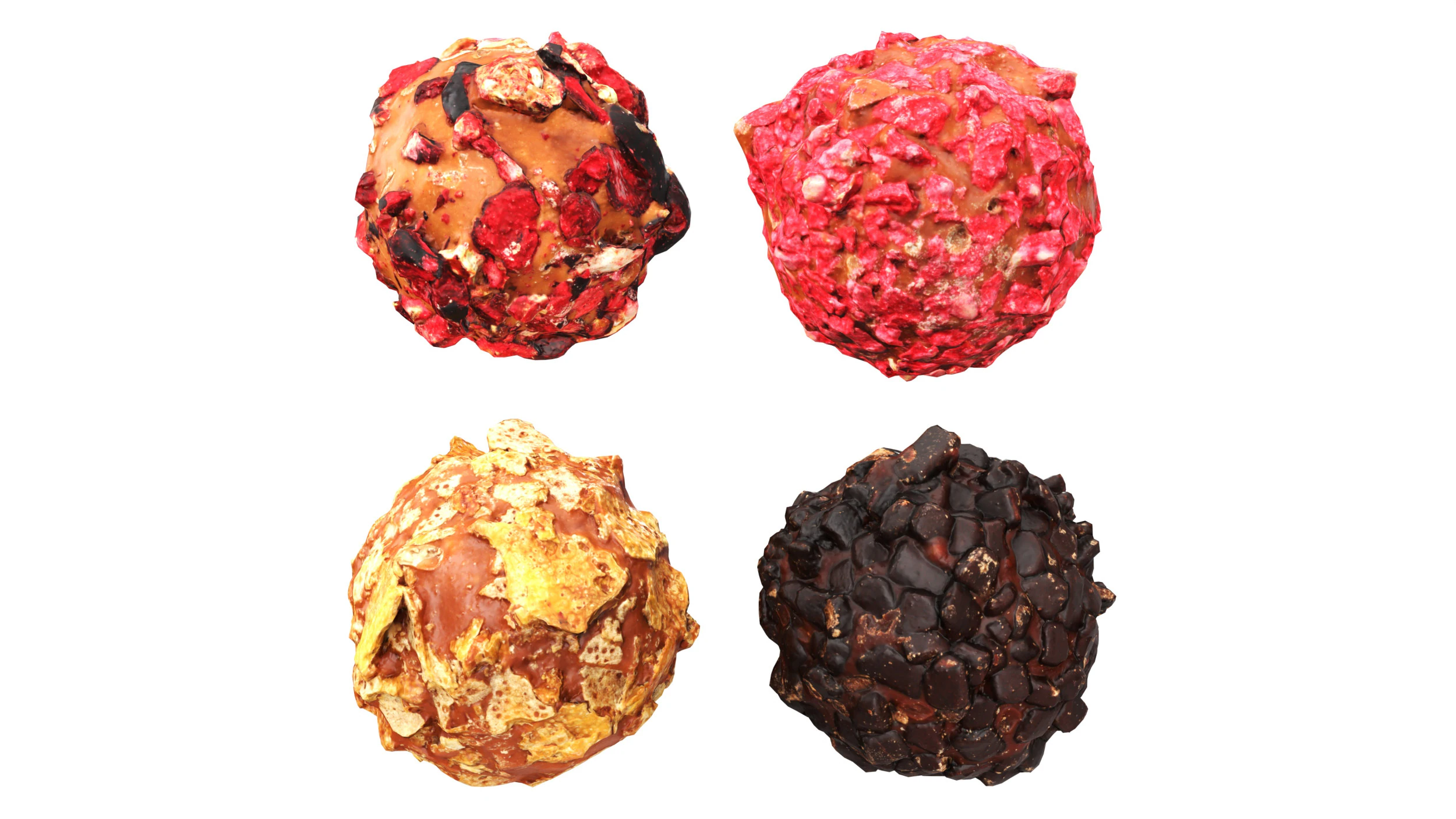 Chocolate Truffle collection 3D Model .c4d .max .obj .3ds .fbx .stl .blend