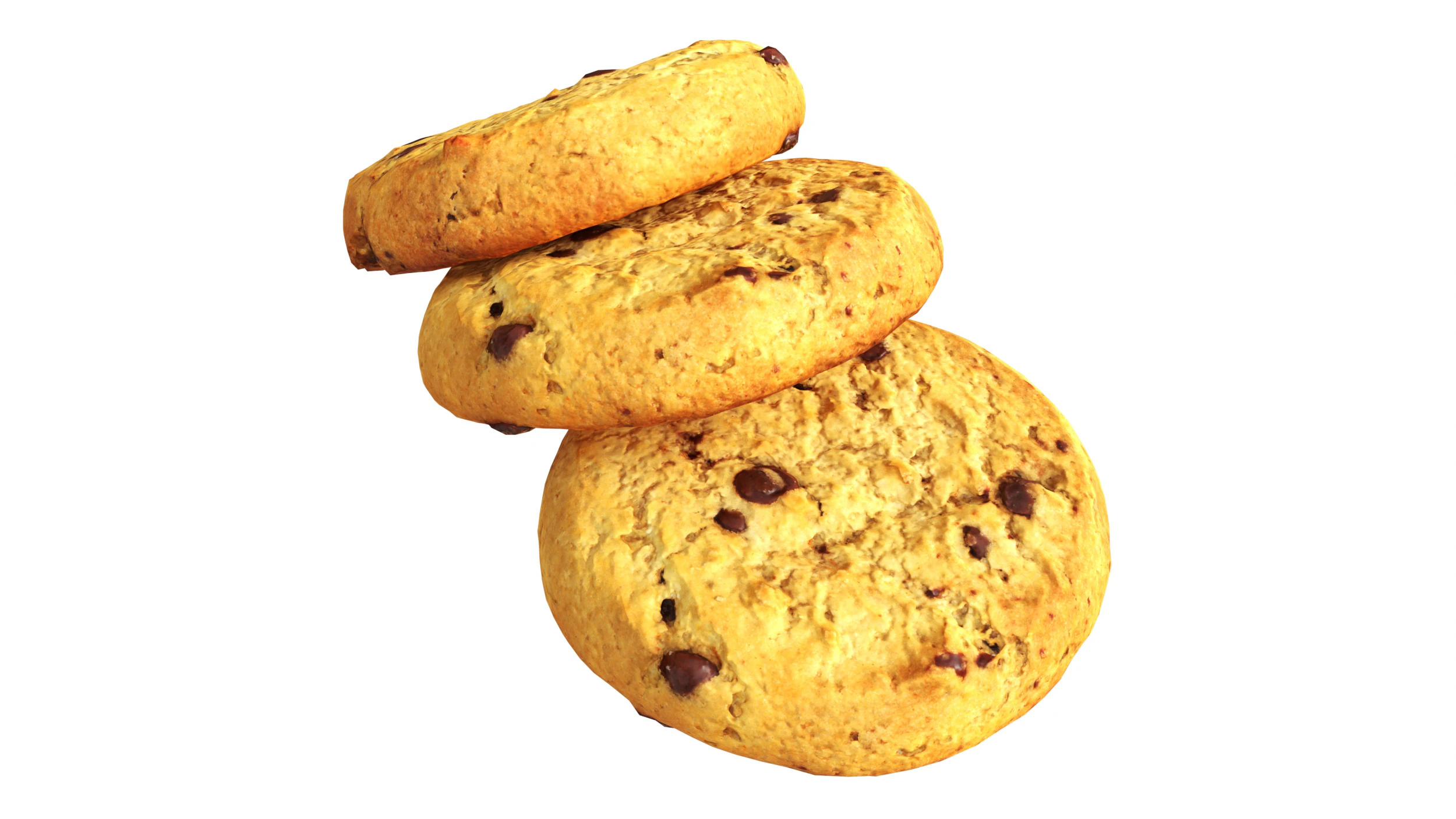 초코칩이 들어간 쿠키 3D 모델 .c4d .max .obj .3ds .fbx .stl .blend 