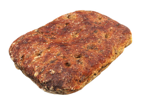 Flat rye bread for fast food Model 3D