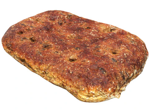 P&atilde;o de centeio achatado para fast food Modelo 3D