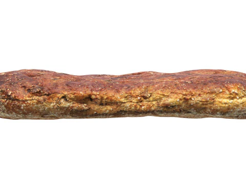 P&atilde;o de centeio achatado para fast food Modelo 3D