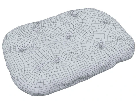 P&atilde;o de centeio achatado para fast food Modelo 3D