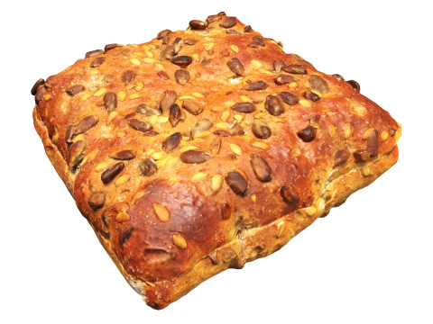 Flat wheat bread with seeds for fast food Model 3D