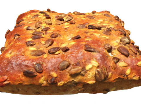 Flat wheat bread with seeds for fast food 3D Model