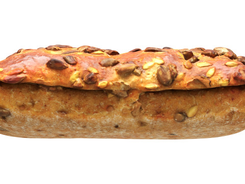 Flat wheat bread with seeds for fast food 3Dモデル